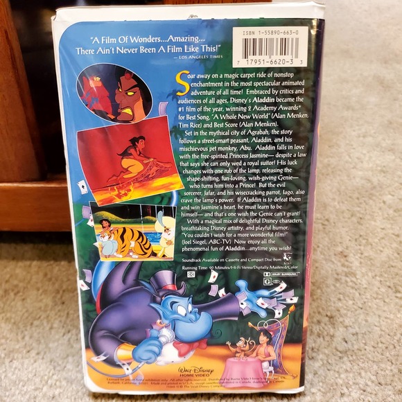 Aladdin Rare Disney's Black Diamond VHS - Picture 2 of 7